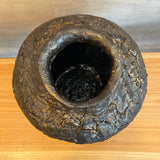 Vase - Jar-Shaped - Dark Brown Crackle - Large