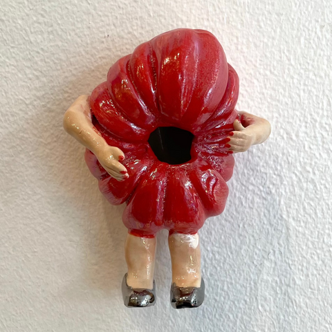 "Tomato Man" Wall Vase - Red #02 - "Off The Table" • Nov24