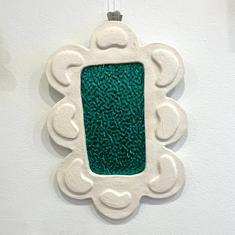 "Green Glass in White Frame" Wall Art - "Off The Table" • Nov24