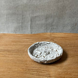 Round incense Holder in White Crackle