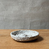 Round incense Holder in White Crackle