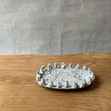 Oval Dish in White Crackle