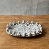 Oval Dish in White Crackle