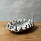 Oval Dish in White Crackle