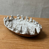 Oval Dish in White Crackle
