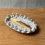 Oval Dish in White Crackle