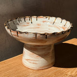Pedestal Bowl - Shino & Brown Drip - Large