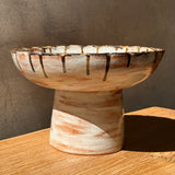 Pedestal Bowl - Shino & Brown Drip - Large