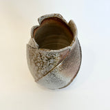 Wood Fired Vase - Twist Faceted - Medium • May25 • TH0105