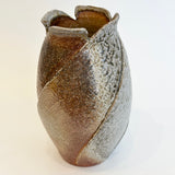 Wood Fired Vase - Twist Faceted - Medium • May25 • TH0105