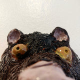 Ceramic Bear Face - Olive Eyes