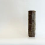 Cylinder Vase - Ash Glazed - Facetted - Tall • May25 • TH0203