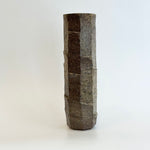 Cylinder Vase - Ash Glazed - Facetted - Tall • May25 • TH0203