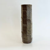 Cylinder Vase - Ash Glazed - Facetted - Tall • May25 • TH0203