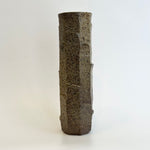 Cylinder Vase - Ash Glazed - Facetted - Tall • May25 • TH0203