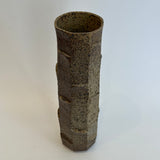 Cylinder Vase - Ash Glazed - Facetted - Tall • May25 • TH0203