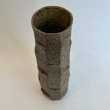 Cylinder Vase - Ash Glazed - Facetted - Tall • May25 • TH0203