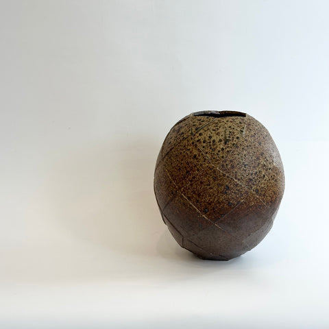 Moon Vase - Carved - Ash Glaze - Large • May25 • TH0302