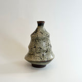 "Shirahagi on Tenmoku" Vase - Grooved- Medium • May25 • TH0308
