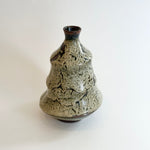 "Shirahagi on Tenmoku" Vase - Grooved- Medium • May25 • TH0308