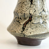"Shirahagi on Tenmoku" Vase - Grooved- Medium • May25 • TH0308