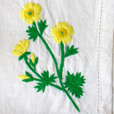 Linen Napkins - Embroidered - Norwegian Blooms