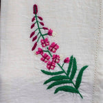 Linen Napkins - Embroidered - Norwegian Blooms