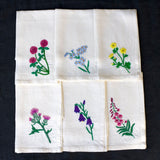 Linen Napkins - Embroidered - Norwegian Blooms