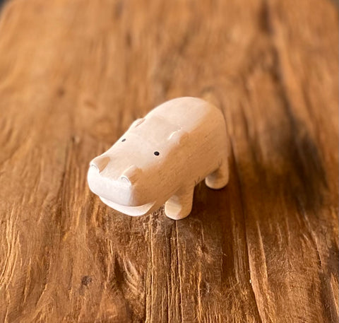Japanese Carved Wooden Hippopotamus
