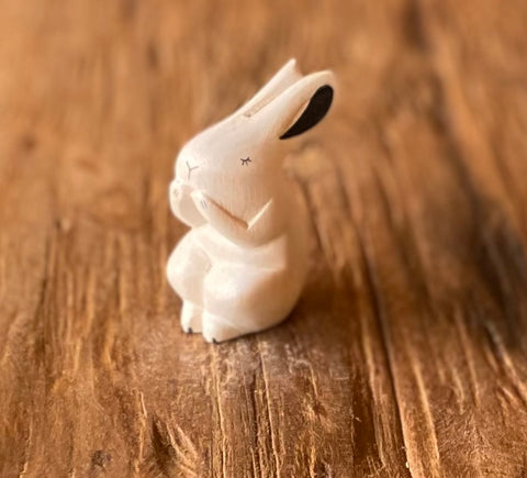 Japanese Carved Wooden Rabbit