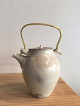 Japanese Ceramic Teapot with Brass Handle