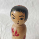 Vintage Kokeshi #46 - "Two Red Flowers"