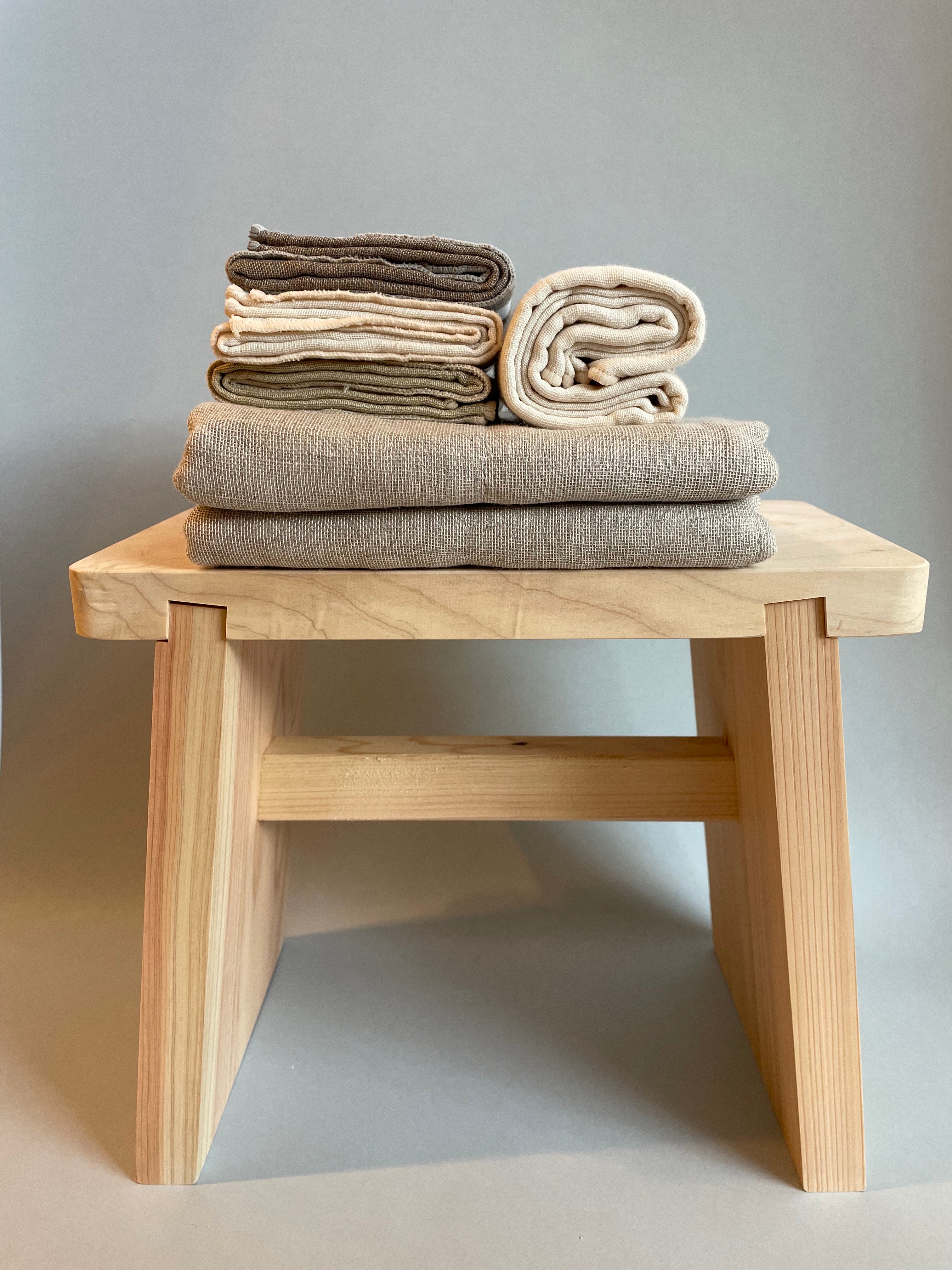 檜　丸太 Hinoki Iron Stool 】No.898