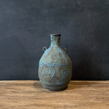 Japanese Blue Ceramic Vase by Nobue Ibaraki