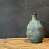 Japanese Blue Ceramic Vase by Nobue Ibaraki