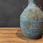 Japanese Blue Ceramic Vase by Nobue Ibaraki