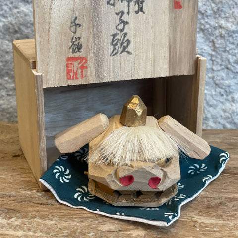 Japanese Vintage Wooden Dragon's Head