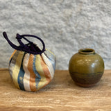Japanese Vintage Ceramic Vase In Fabric Bag