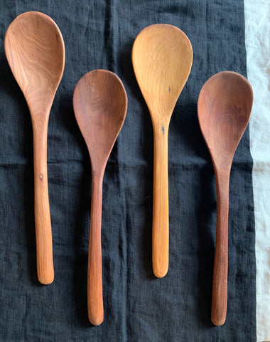 Hand Carved Wooden Wok/Paella Spoons