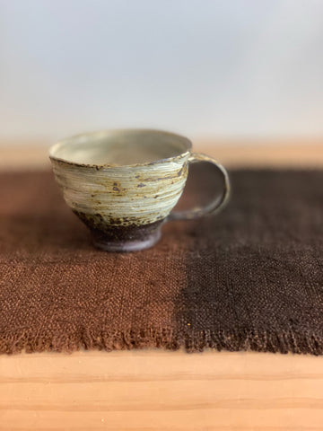 Brown and White Open Mug from Osaka