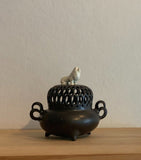 Japanese Incense Burner with Lion feature