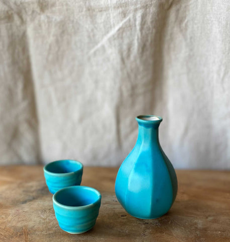 Turquoise or Bronze Sake Set