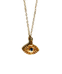 Gold Eye Necklace with Sapphire