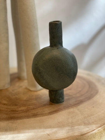 Emma Young - Small Green Pedestal "Pod" Vase - 2022