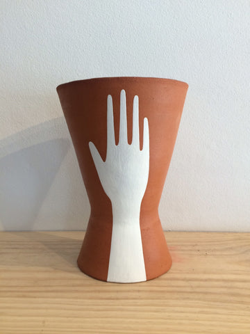 Sharon Muir "Atomic" Hand Print Planter/Vase